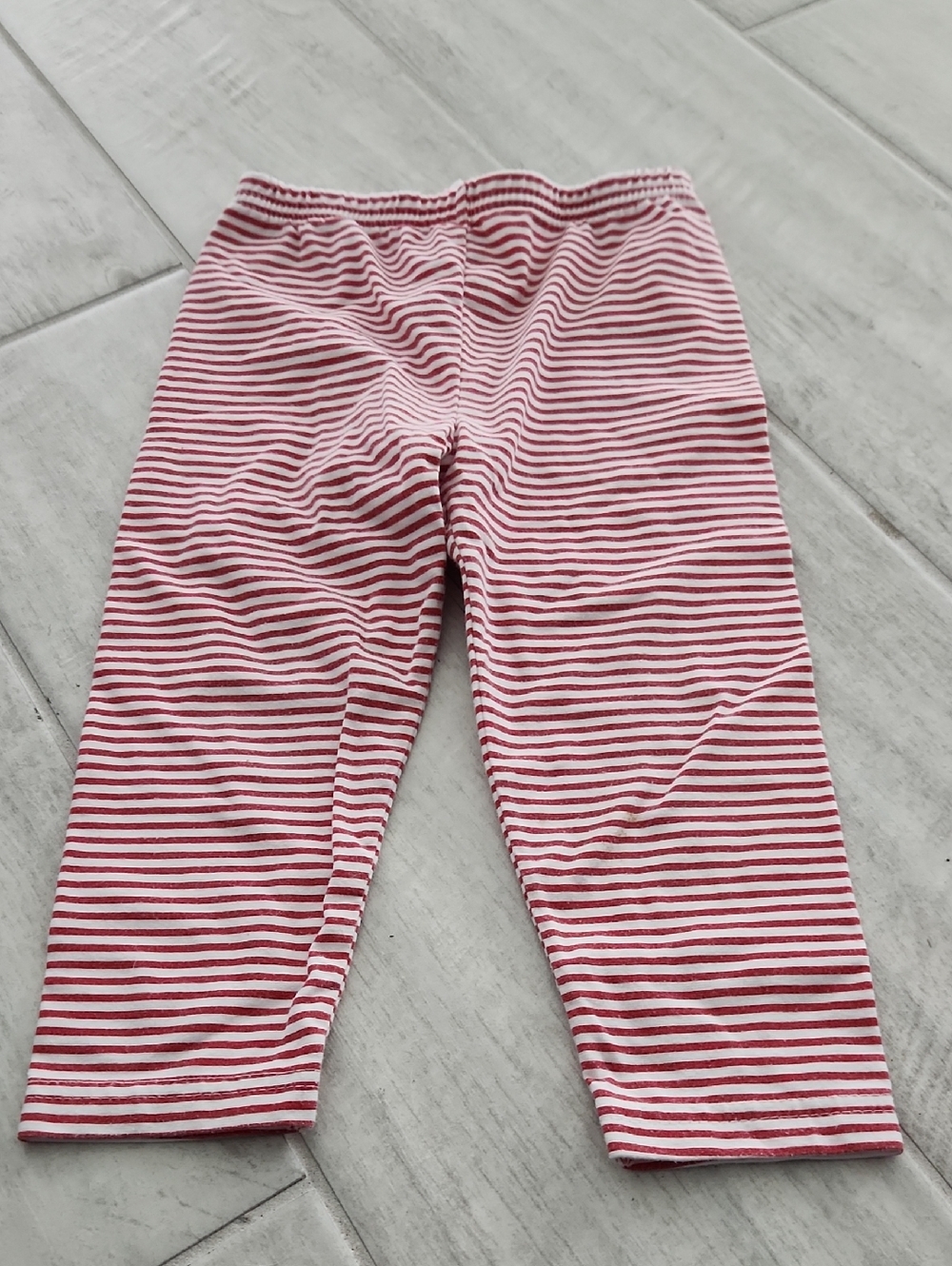 Striped Pink & White Kids Leggings